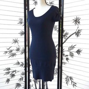 Sweater Project Blue Knit Sheath Sweater Dress